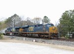 CSX 862 & 5286 lead train L620-22 in a light rain